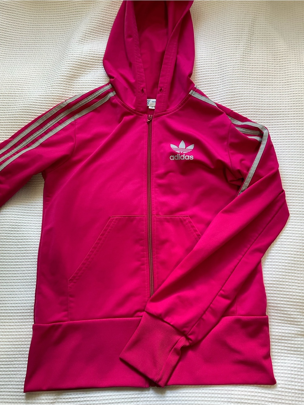 Adidas Originals Hot Pink Trefoil Full Zip Hoodie